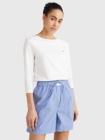 TH ORGANIC COTTON BOATNECK TOP White