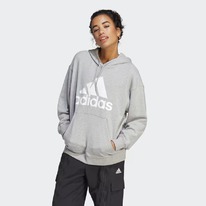 Adidas ESSENTIALS BIG LOGO OVERSIZED FRENCH TERRY HOODIE Medium Grey Heather / W