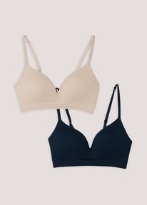 Matalan 2 Pack Nude & Navy Seamless Moulded Bras ���