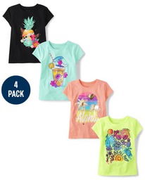 childrensplace Girls Summer Trends Graphic Tee 4-Pack - Multi Clr