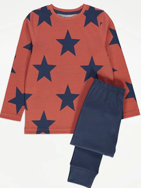 ASDA Navy Stars Long Sleeve Pyjamas