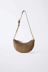 zara SUEDE STUDDED BAG