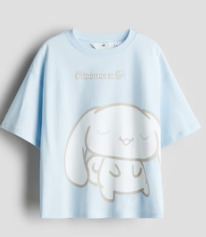 HM PRINTED COTTON T-SHIRT Light blue/Cinnamoroll
