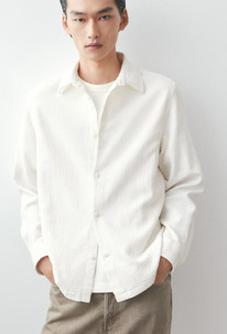 �� REGULAR FIT MUSLIN SHIRT White