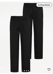 Asda Charcoal Grey Regular Leg Boys School Trousers  2 Pack ���