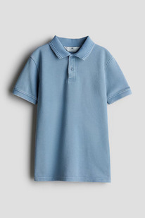 �� Cotton piqu polo shirt Blue
