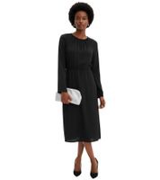 outlet46 Minimalistisches Damen Satin-Kleid Frhlings-Kleid mit langen 