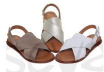 sevacalzados Blusandal Damen Ledersandalen 2636BLU